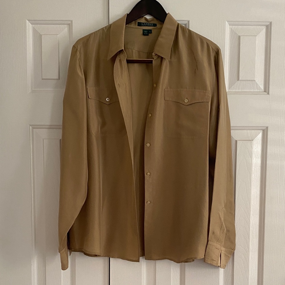 Ralph Lauren Silk Light Brown Shirt